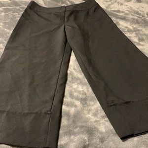Black cropped cuffed dress pants